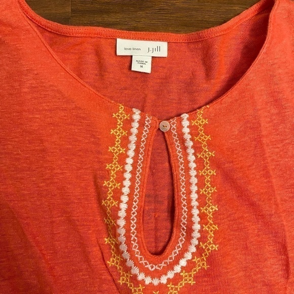 J. Jill Coral Linen Oversized Top Size M - Picture 2 of 5